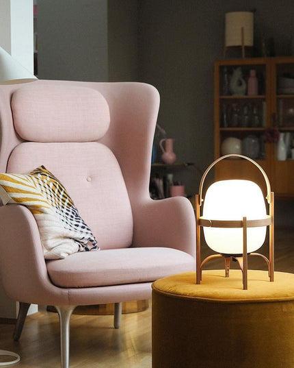 Portable Lantern Glass Table Lamp