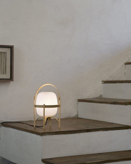 Portable Lantern Glass Table Lamp
