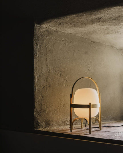 Portable Lantern Glass Table Lamp