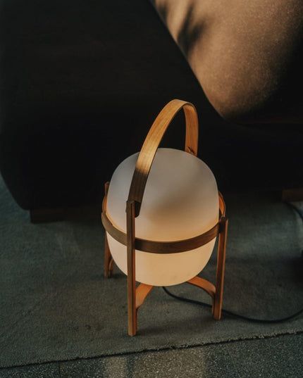 Portable Lantern Glass Table Lamp