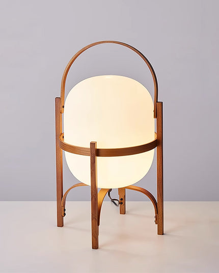 Portable Lantern Glass Table Lamp