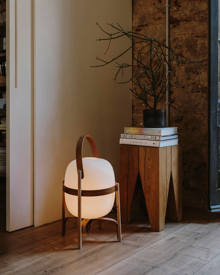 Portable Lantern Glass Table Lamp