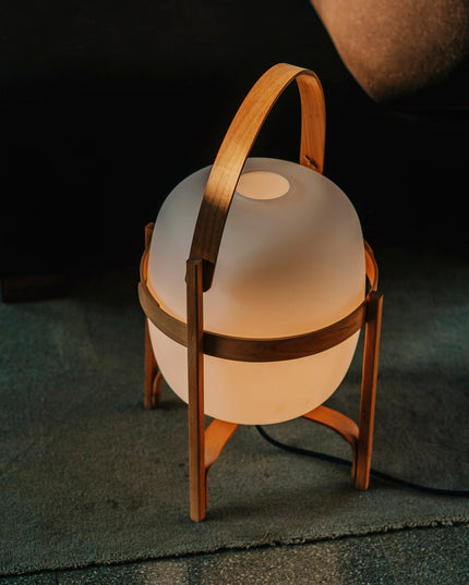 Portable Lantern Glass Table Lamp