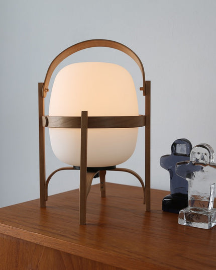 Portable Lantern Glass Table Lamp